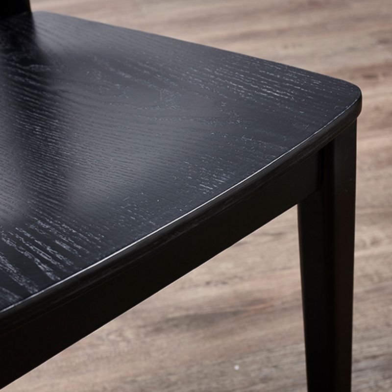 Black Modern Side Chair Solid Wood Dining Chair for Living Room
