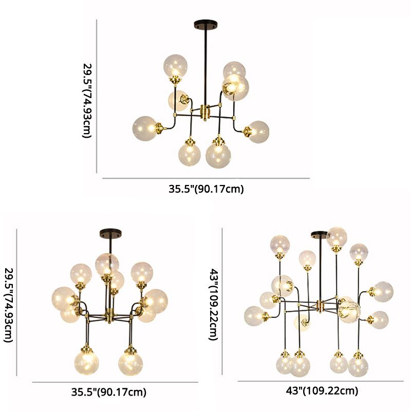 Lámpara de lámpara esférica de vidrio lámpara de lámpara simple para sala de estar para sala de estar