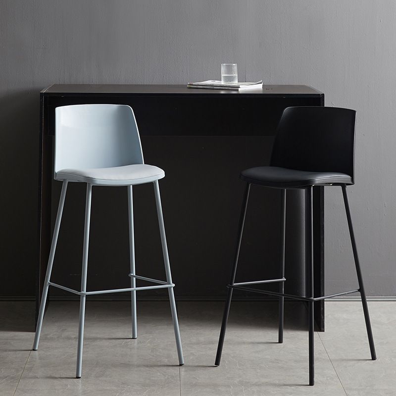Modern Style PU Leather Bar-stool Square Seat Counter Bar Stool with Metal Legs