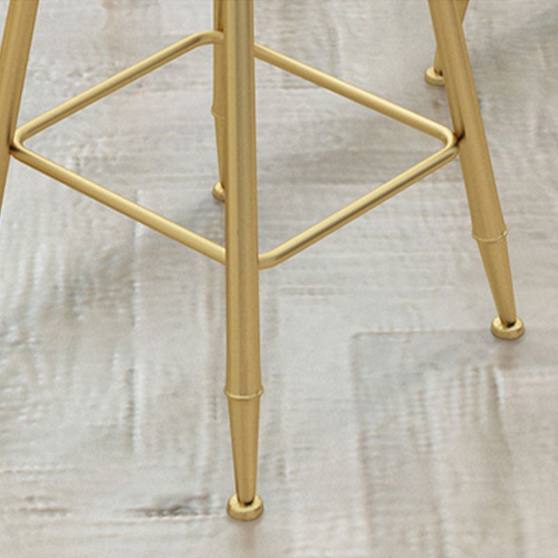 Scandinavian Upholstered Counter Stool Round Bar-height Bar Stool for Indoor