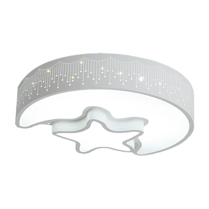 Stern- und Halbmond-Acryl-Deckenleuchte, modernistische rosa/weiße LED-Einbauleuchte