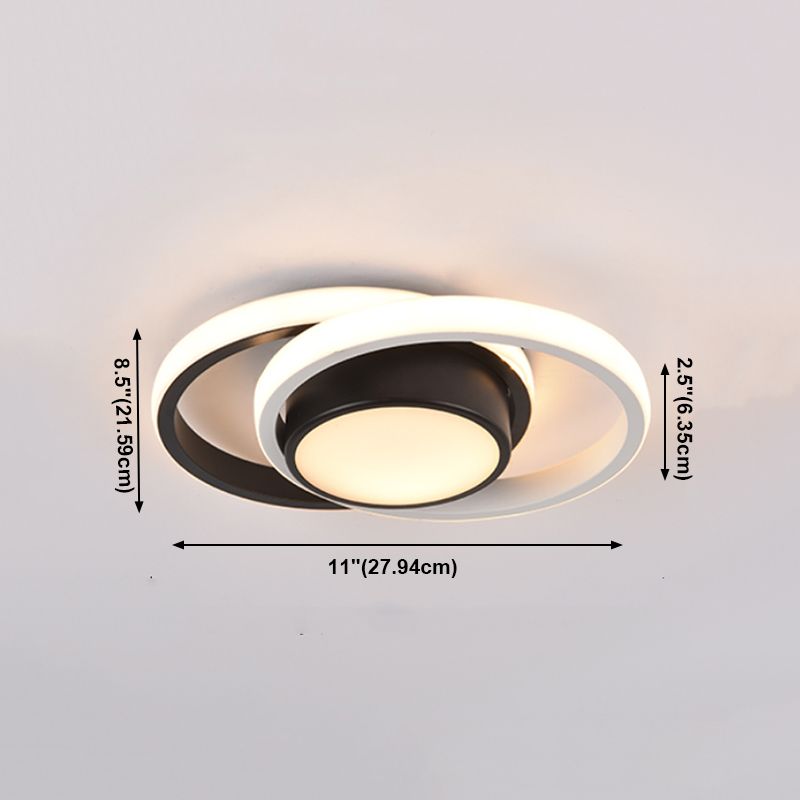 Luces montadas en el techo de múltiples cabezales, iluminación LED contemporánea de montaje empotrado, color negro