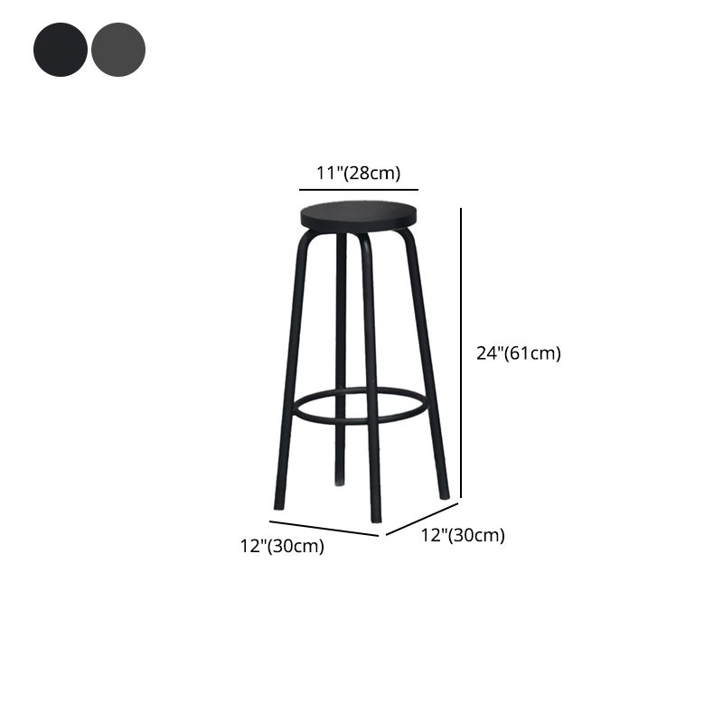 Industrial Armless Backless Counter Stool Iron Cafe Bar Stool with Seat and Pedal