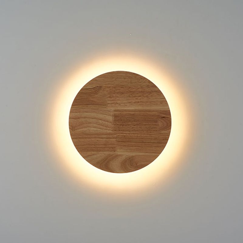 Runde Wandlampen moderne Einfachheit Holzwandleuchten für Wohnzimmer