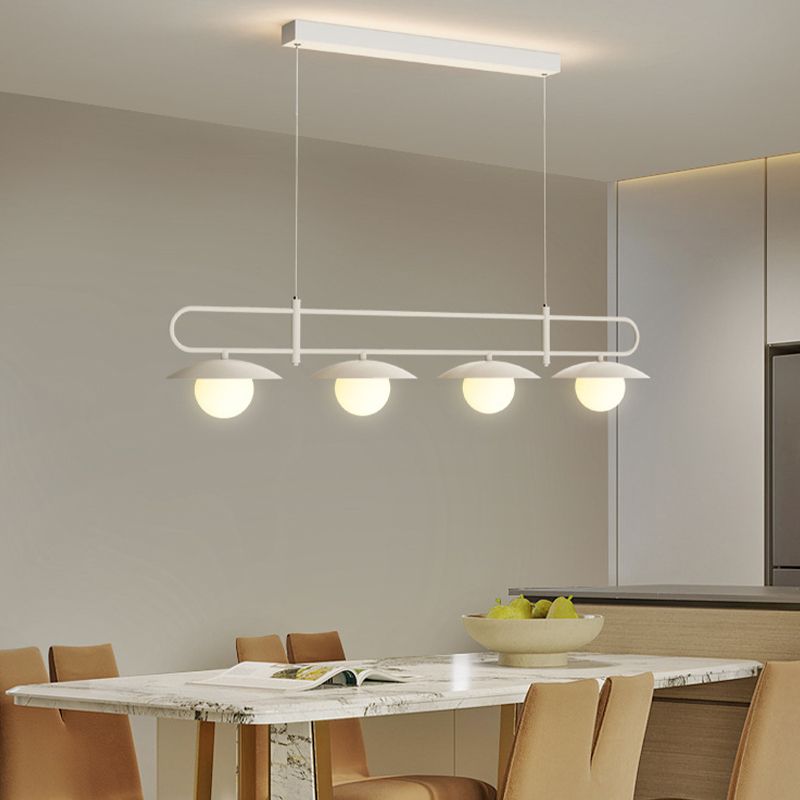 Modernism 3/4-Light Kitchen Island Lighting White LED Island Pendant Lighting