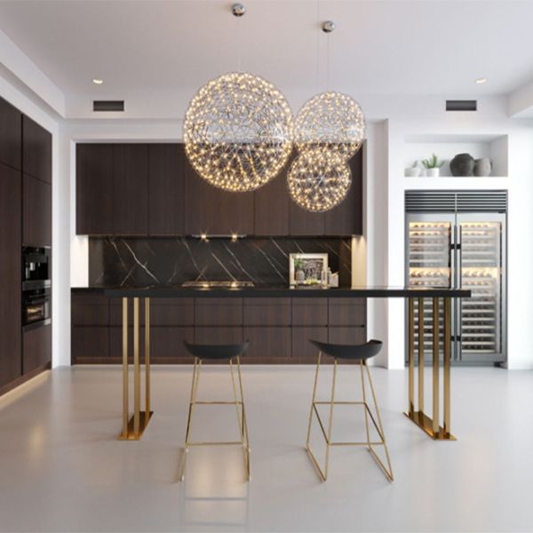 Glam Gold Base Bar/Dinette Table Rectangle Sled Indoor Counter-height Pub Table