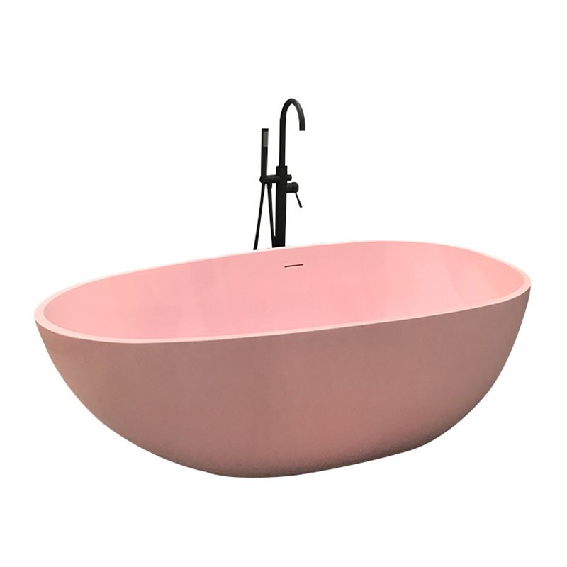 Modern Freestanding Bathtub for Bathroom Matte Finish Acrylic Oval Tub