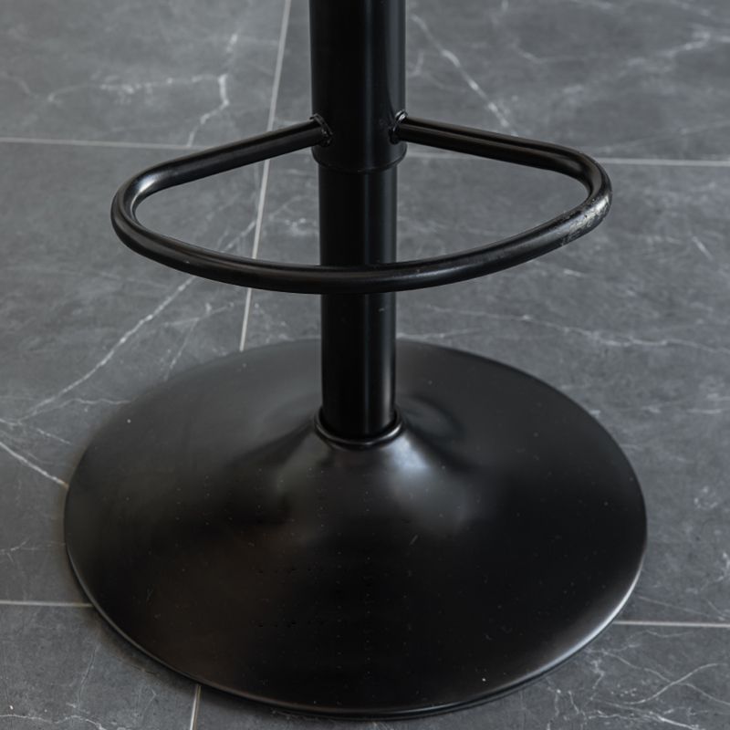 Contemporary Reception Adjustable Height Stool Matte Finish Leather Barstool