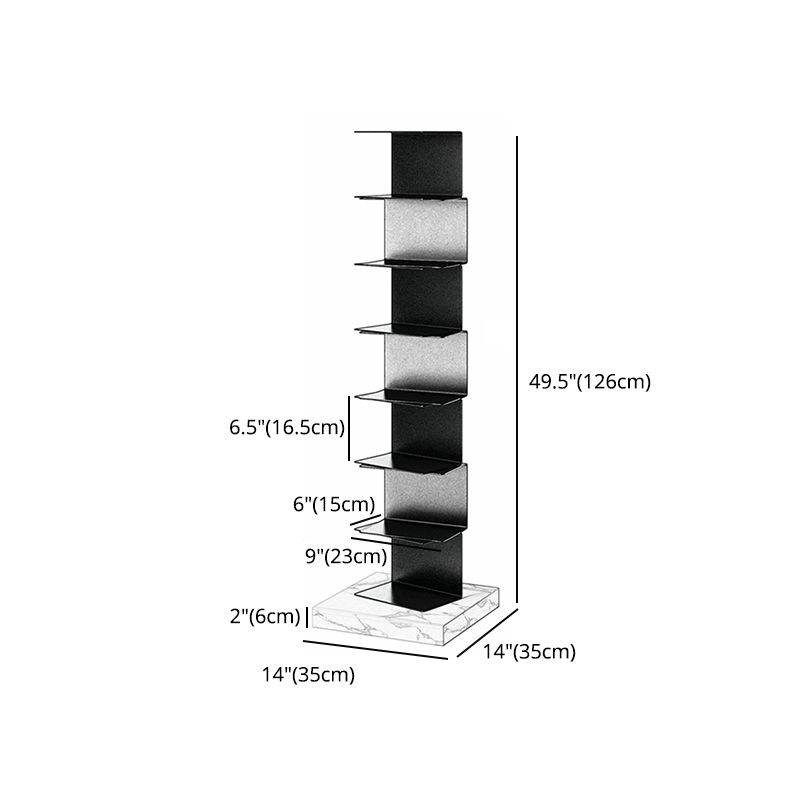 Modern Style Vertical Bookshelf Stainless Steel Shelf Bookcase for Home