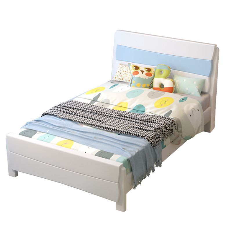 Contemporary Wood Panel Standard Bed, Rectangular Headboard Bed