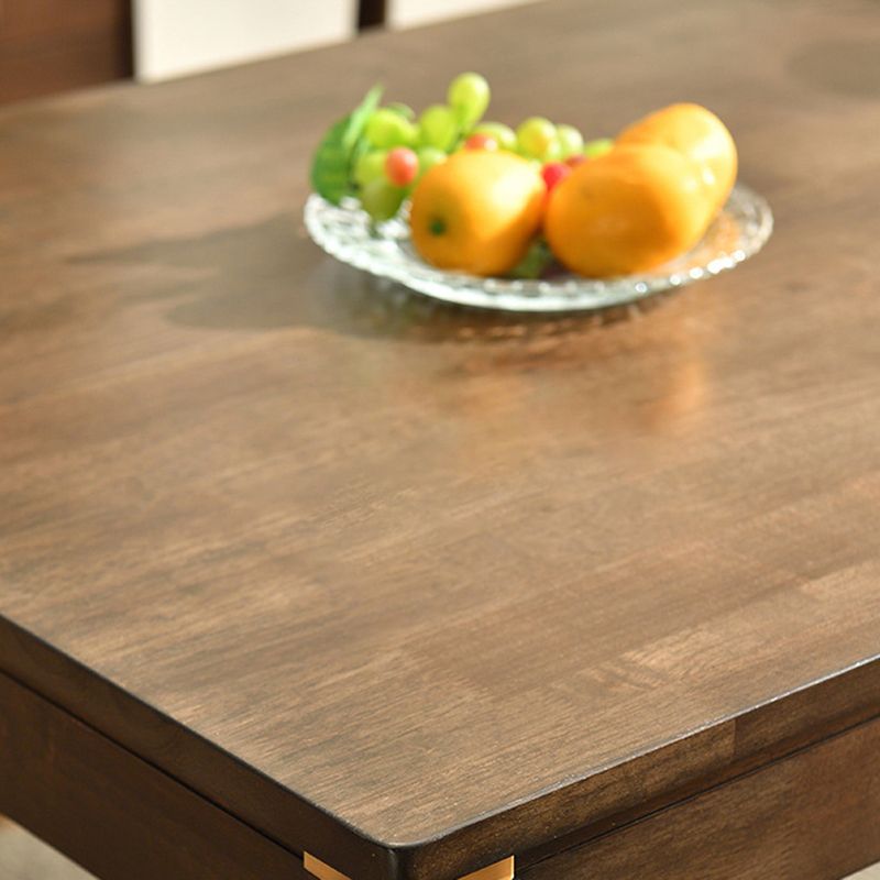 Modern Solid Wood Brown Dining Room Set with Rectangle Table Dining Table Furniture for Home Use