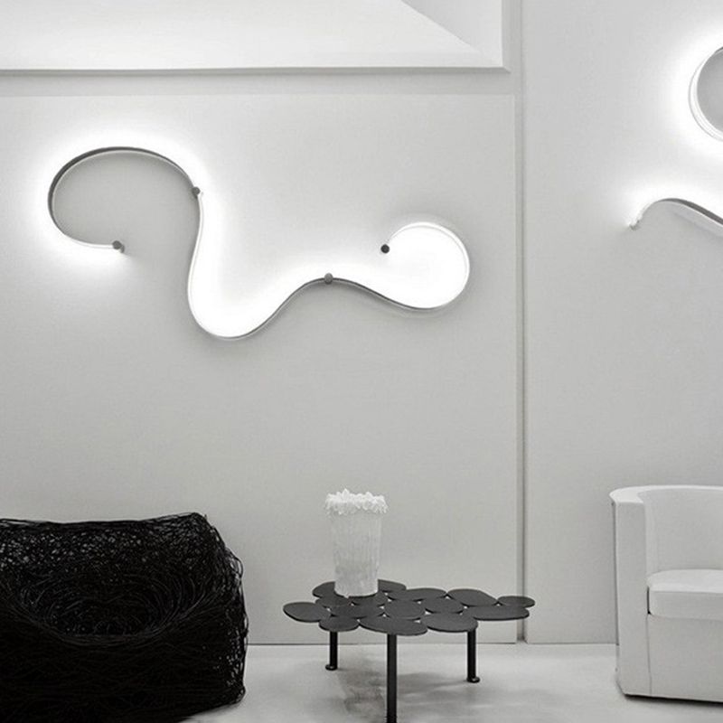 Lumière murale linéaire de style nordique Minimaliste 1 lumière LED LED Ponderie murale pour le salon