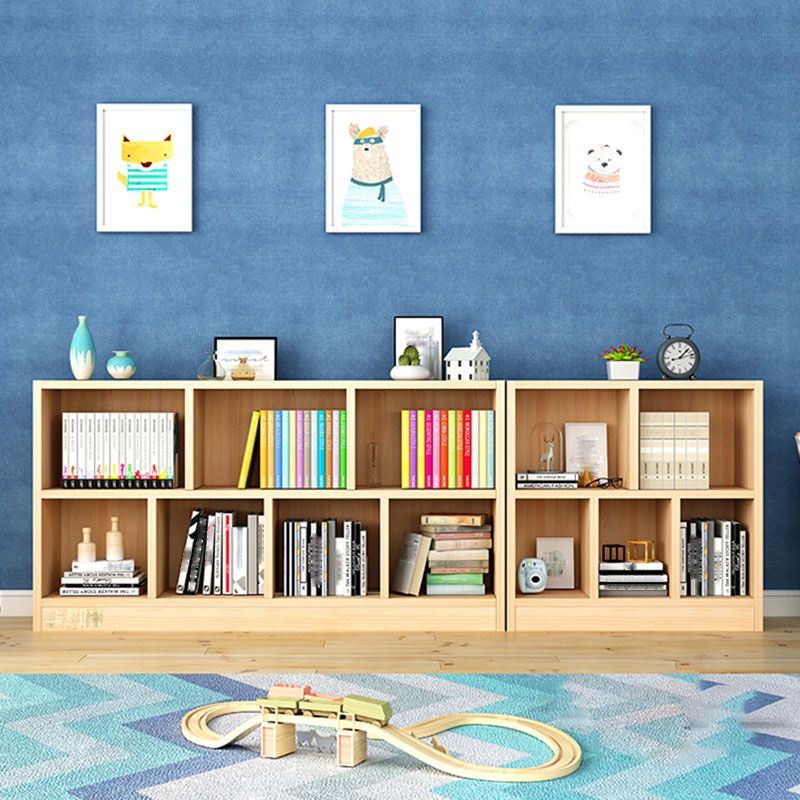 Closed Back Standard Bookshelf Wooden Contemporary Bookcase with Shelves