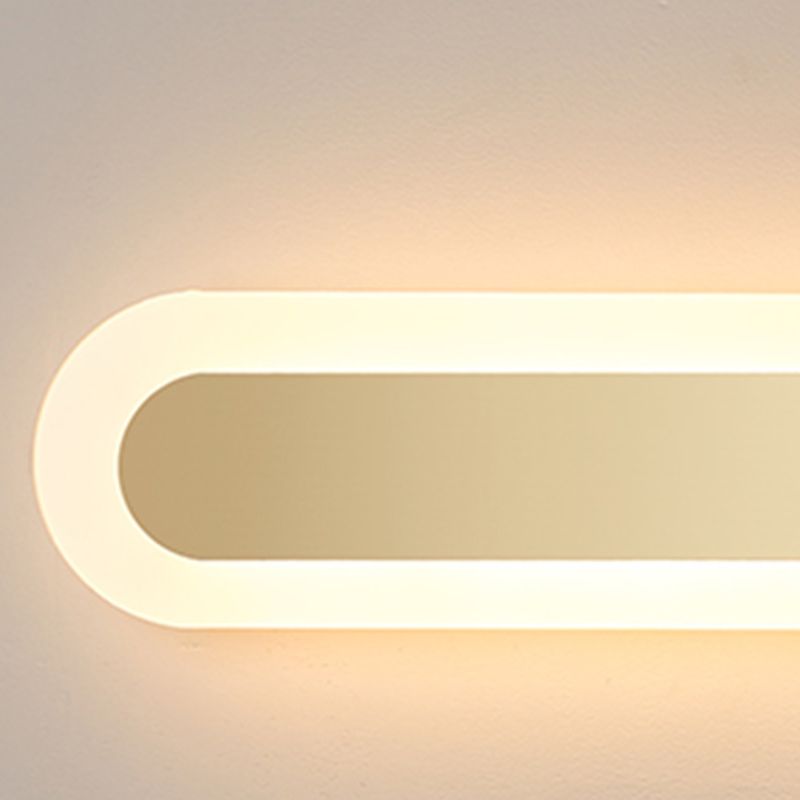 Linear Shape Metal Wall Light Modern Style 1-Light Wall Mounted Light Fixture in Gold