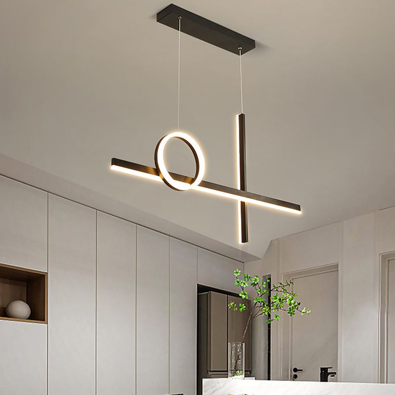 3 Light Linear Island Lights Contemporary Metal Island Lighting Fixture