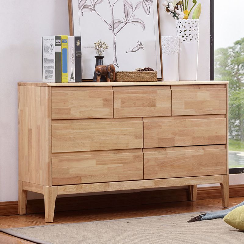 Contemporary Chest Squared Legs Solid Wood Grooves with Drawer Accent Chest
