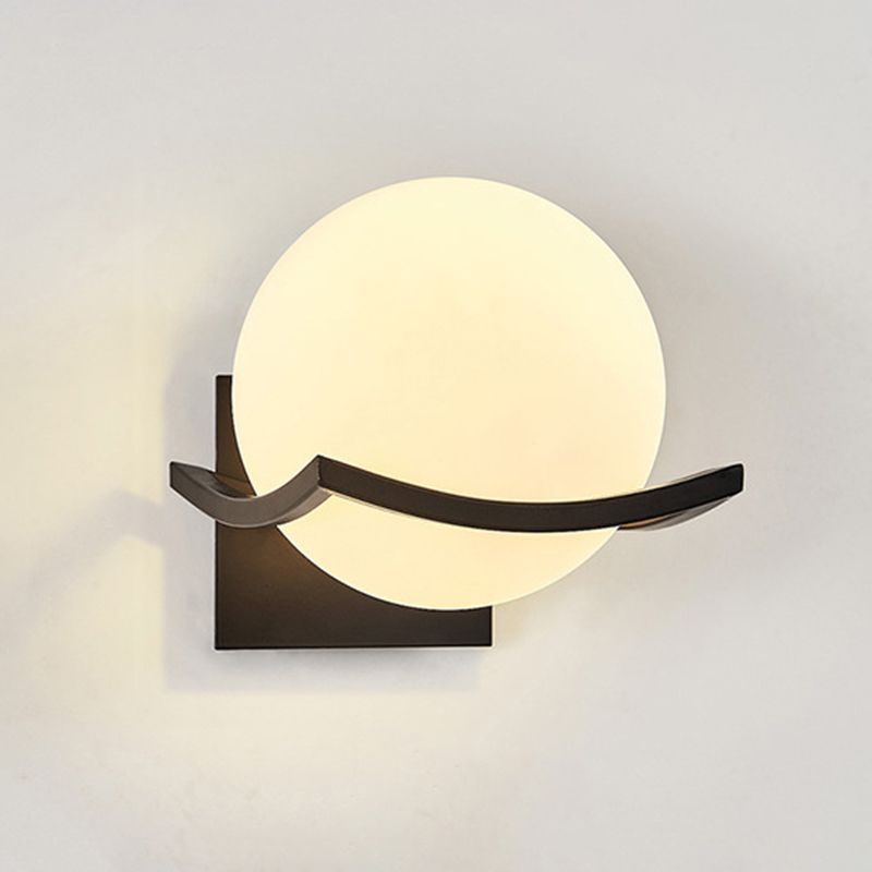 7 Inches Height Single Bulb Mini Sconce Light Nordic Style Simplicity Glass Ball Wall Light