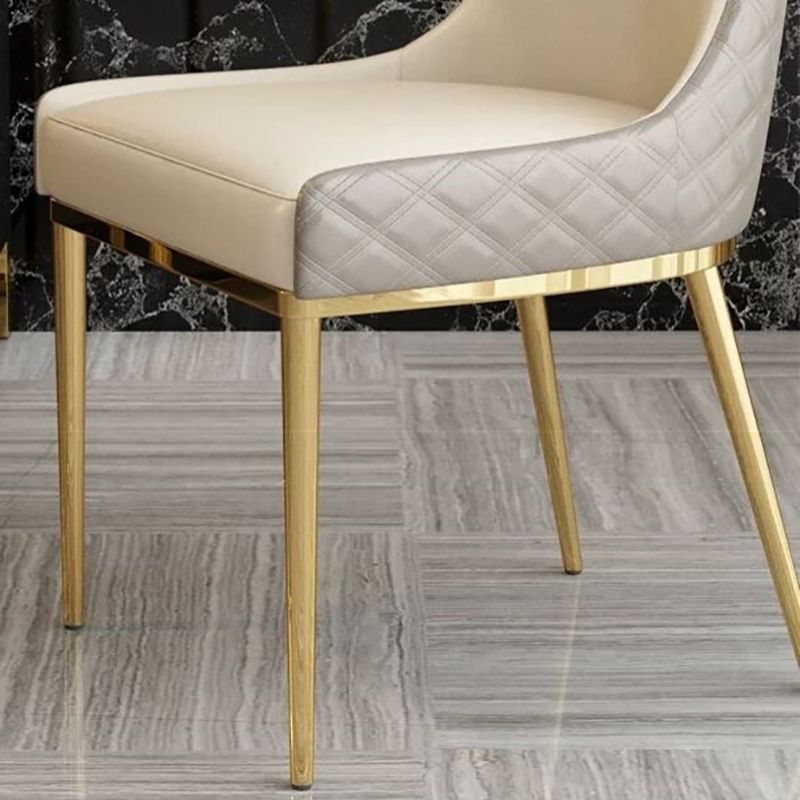 Nordic Style Wingback Armless Dining Chair Leather Dining Side Chair