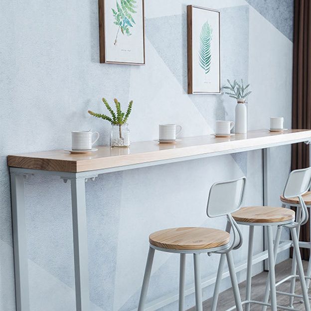 Rectangle Bar Table Contemporary Wood Bar Table with Trestle Base