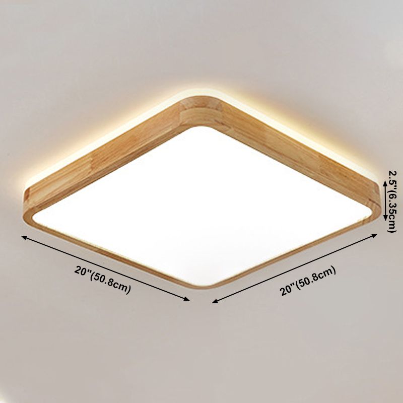 Geometrievorm LED-plafondlamp Modern hout 1-lichts inbouw voor slaapkamergang
