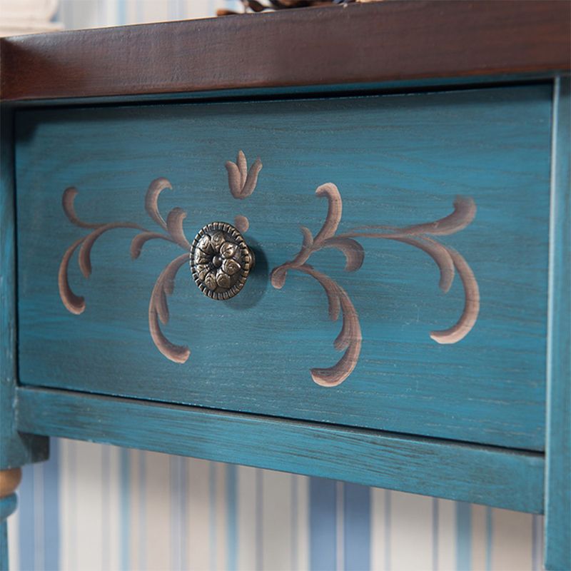 French Country Wooden Accent Table Rectangle Sofa Console Table for Hall