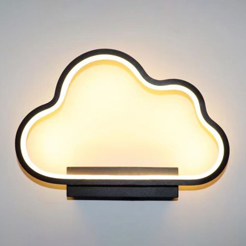 Single Contemporary Black/White Wall Mounted Sconce Metal Wall Light