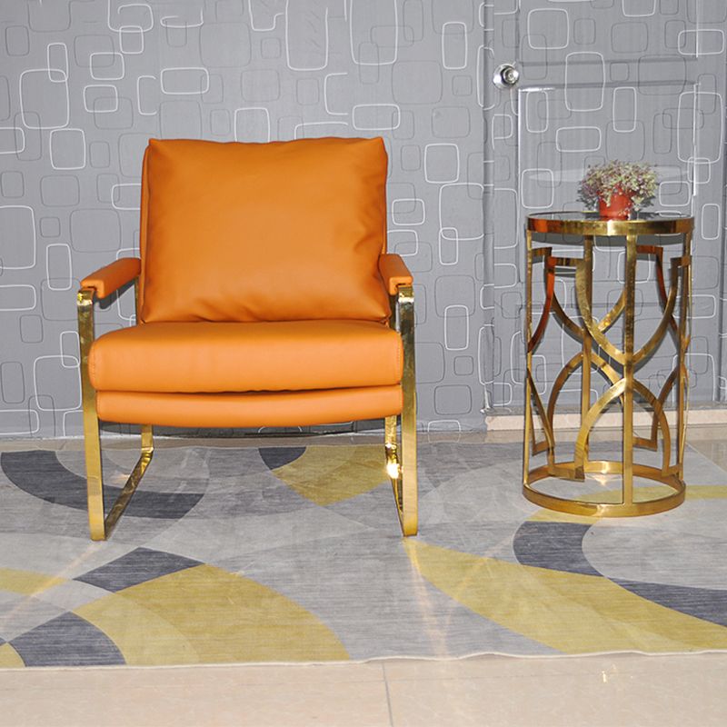 Bonded Leather/Linen Arm Chair 27.5 "L x 34.2"W x 31.4"H Arms Included Chair