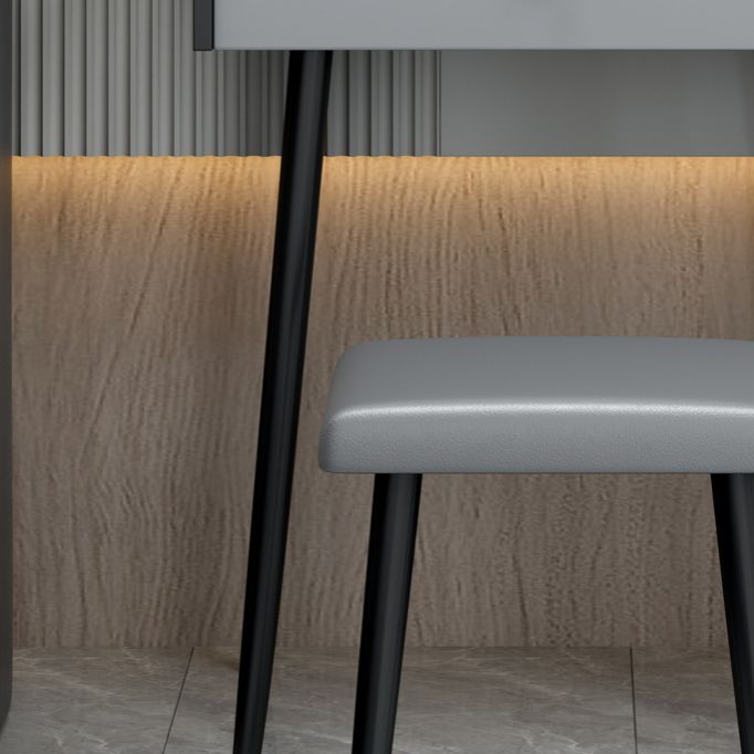 Contemporary Vanity Stone Top Makeup Dressing Table in Black