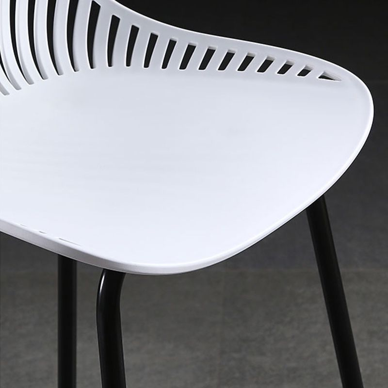 41" Height Backrest Armless Counter Stool Modern Iron Bar Stool with Plastic Cushion