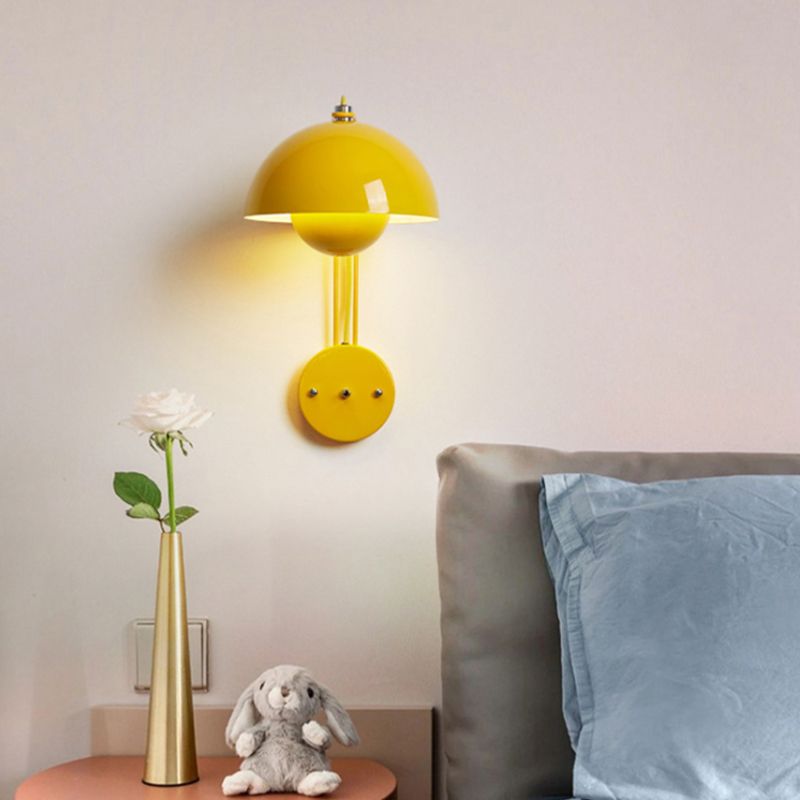 Metal Round Shape Wall Mount Lighting Nordic Macaroon 1-Light Wall Mounted Light Fixture