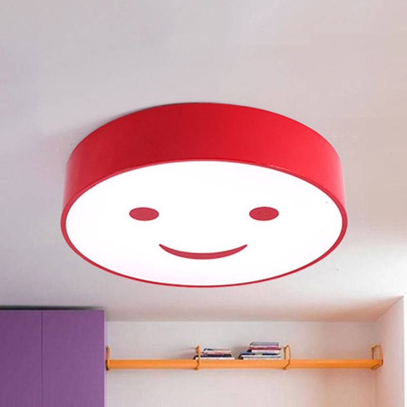 Luz empotrada redonda para dormitorio de bebé con cara sonriente, lámpara de techo LED de acrílico para niños
