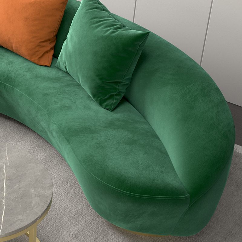 Contemporary Velvet Armless Sofa with Tight Back for Apartment