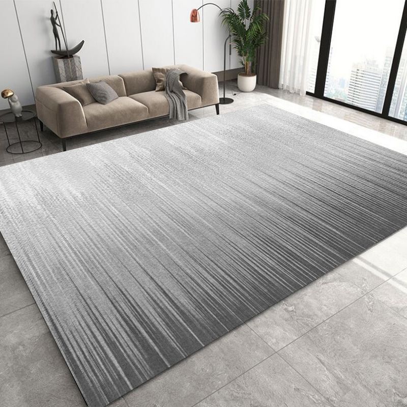 Simple Rug Grey Polyester Carpet Stain Resistant Rug for Living Room