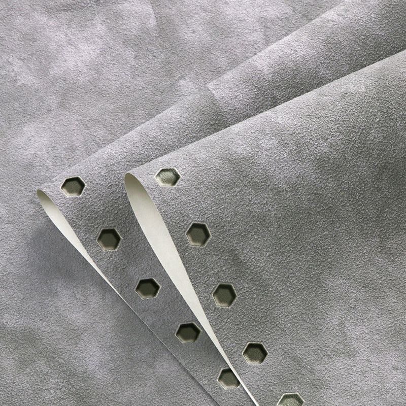 Steampunk Pierced Metal Solid Wallpaper Dark Color Moisture Resistant Wall Decor for Bedroom