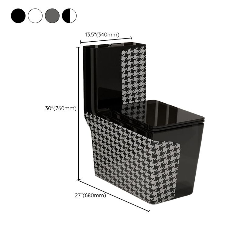 Floor Mount Flush Toilet Traditional Skirted One-Piece Toilet with Slow Close Seat