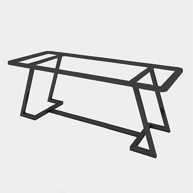 Metal and Stone Table Glam Style Family Rectangular Dining Table