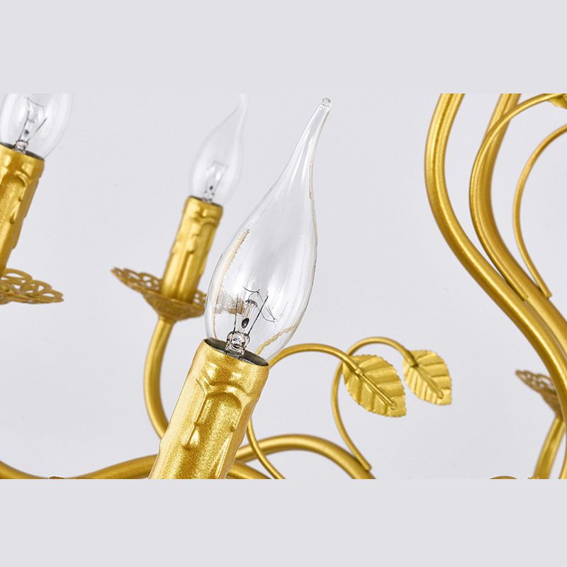 Curved Arm Metal Chandelier Light Fixtures Traditional Living Room Suspended Lighting Fixture