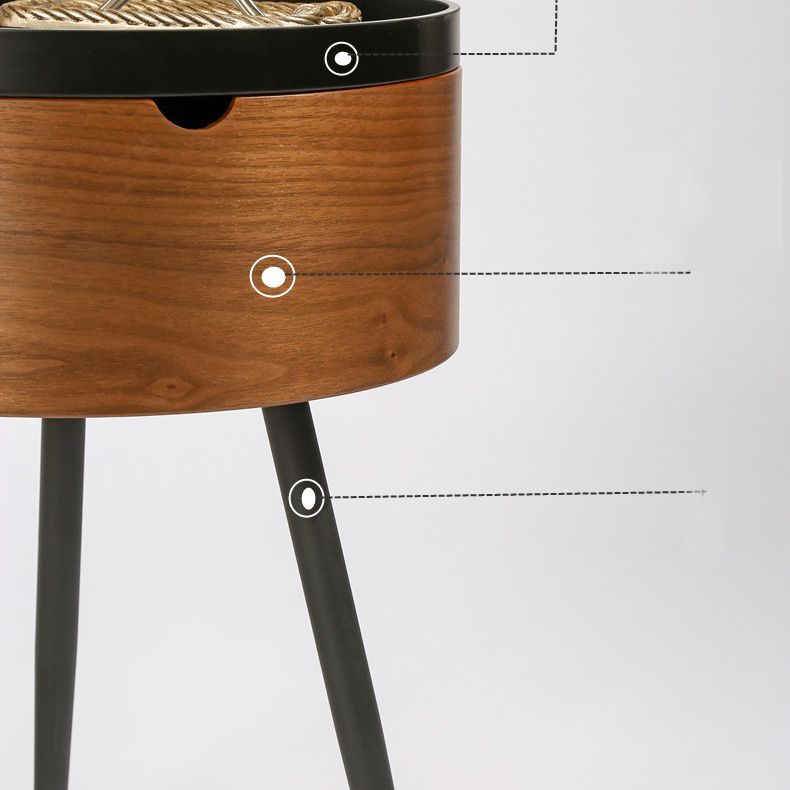 3/4 Legs Base Design Round Metal/wood Table Modern Style Coffee Table