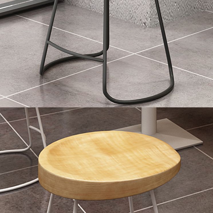 Wood Dining Stool Contemporary Backless Bar Stools with Footrest