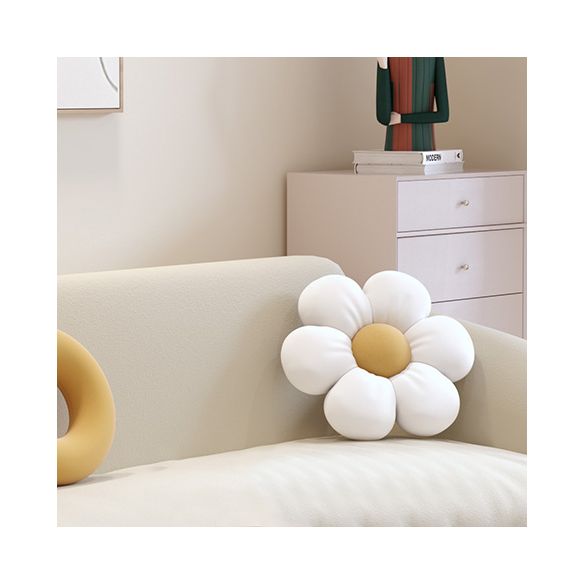 37" Wide Scandinavian Sofa Futon White Upholstered Foldable Sleeper Sofa