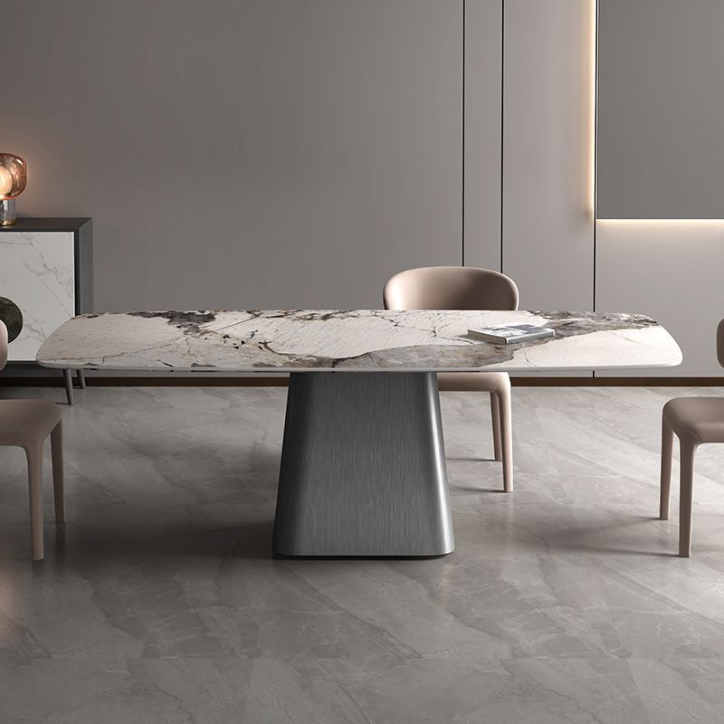 Modern Dining Rectangle Table Sintered Stone Table with Metal Leg for Home