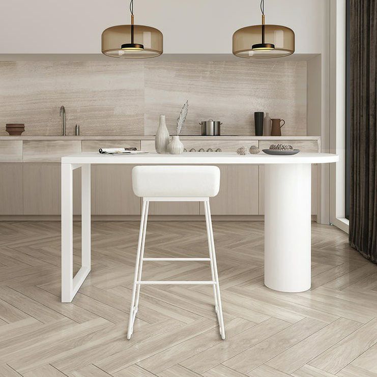 Specialty Wood Top Bar Table Matte Finish Contemporary Pub Table