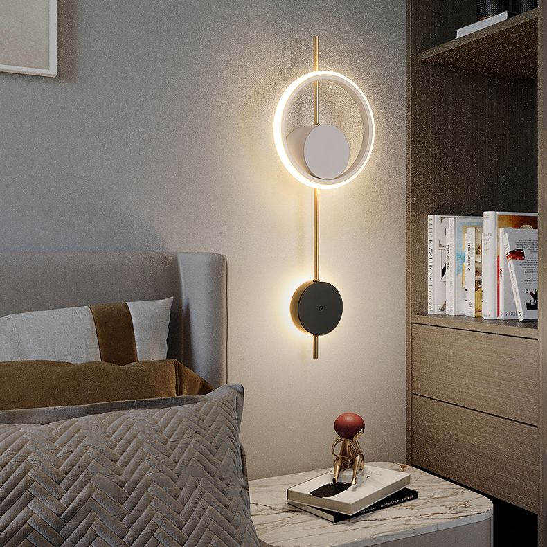 Round Shape Wall Lights Modern Style Metal 2-Light Wall Mount Lights