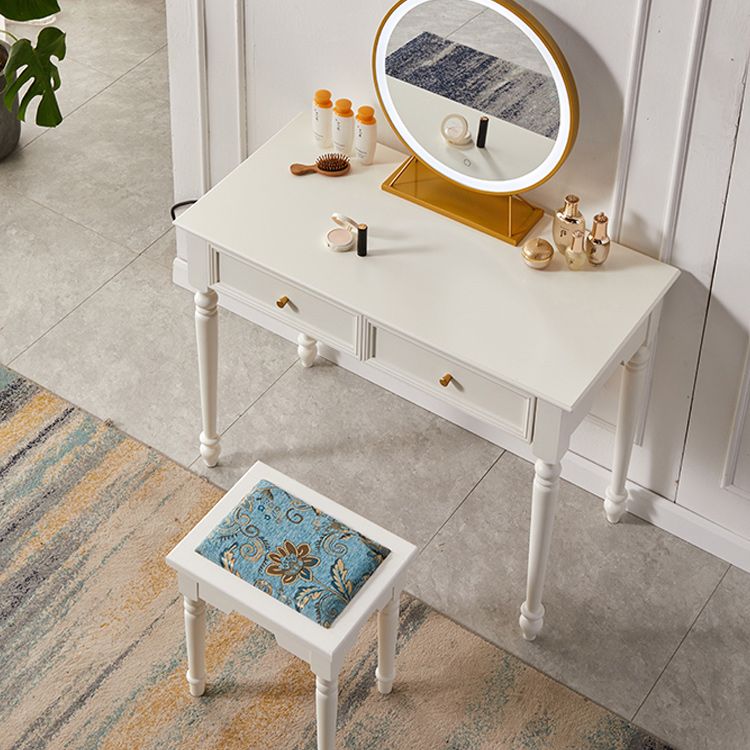 17.72" Wide Vanity Set with Drawers Solid Wood Make-up Vanity