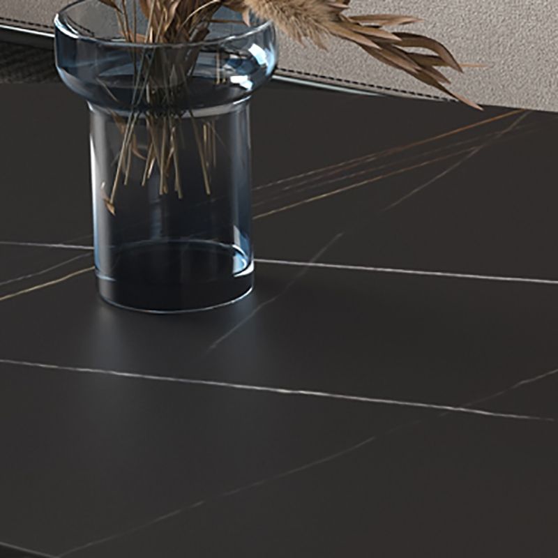 Glam Slate Sled Coffee Cocktail Table Oval Coffee Table for Living Room