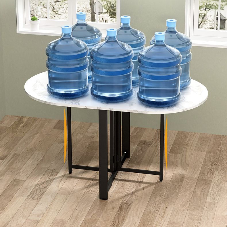 Mesa de comedor de estilo moderno Mesa de comedor ovalada de hoja ovalada para uso doméstico