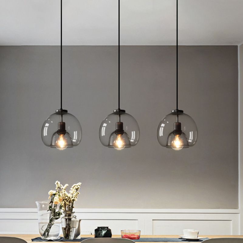 1 luminaire d'éclairage pendentif en verre léger moderne.