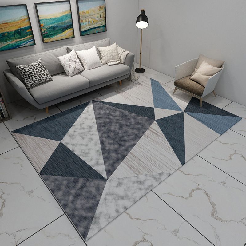 Novelty Modern Style Rug Multicolor Geometry Area Rug Stain Resistant Machine Washable Non-Slip Rug for Sitting Room