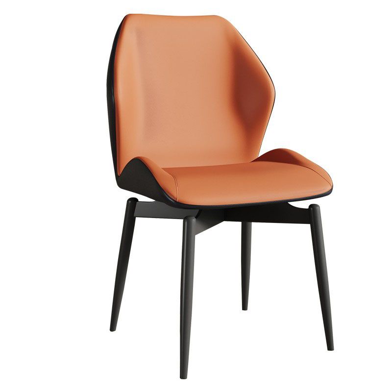 Contemporary Kitchen Arm Chairs Wingback Side Side Chair with Metal Legs