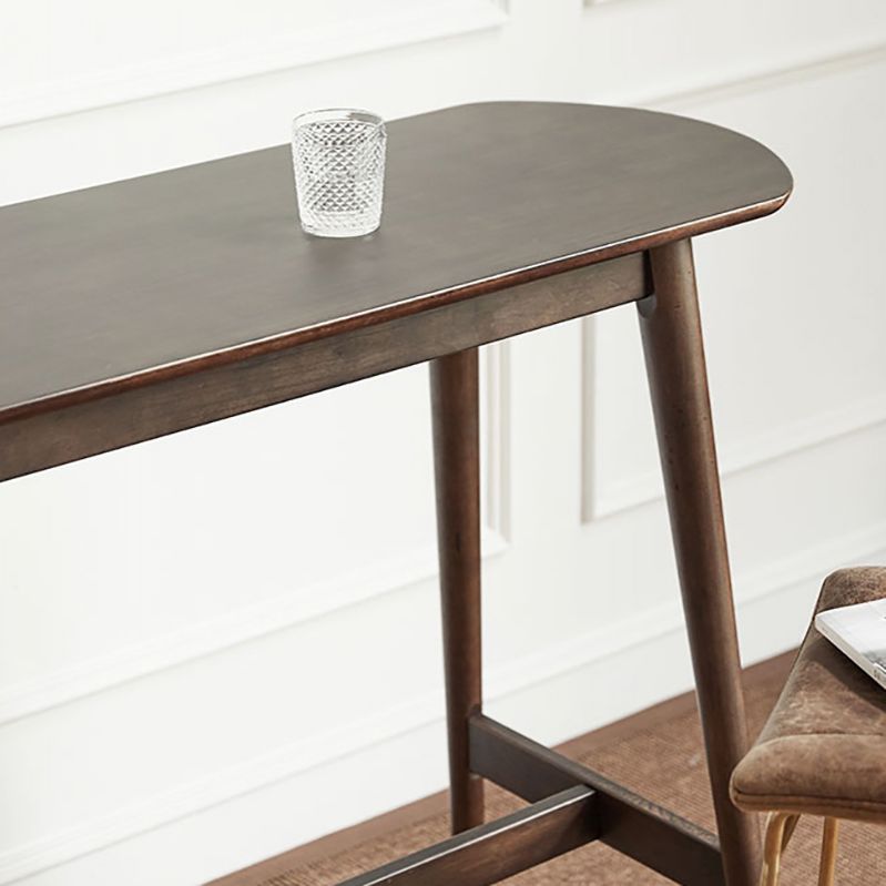 Industrial Wood Trestle Bar Table Specialty Indoor Bistro Table - 53" x 18" x 40"